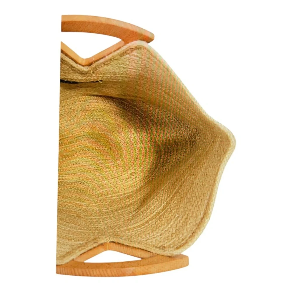 Palm Springs Bloom Jute Rectangle Tote Bag